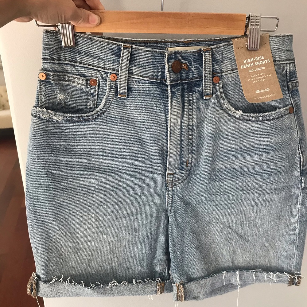 Madewell high rise mid length shorts